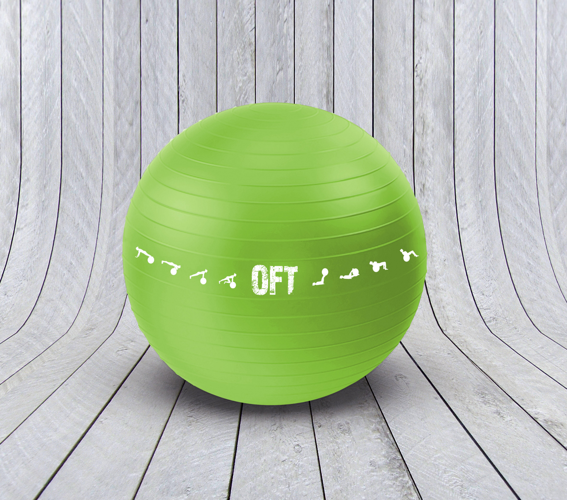 Фитбол Original FitTools 65 см. с насосом зеленый FT-GBPRO-65GN