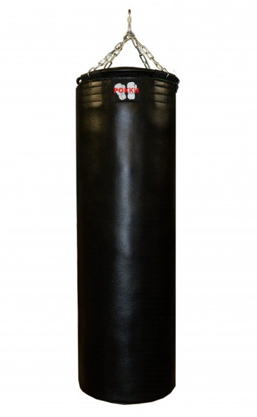 Рокки натуральная кожа 150х45 см черный из каталога боксерских мешков и груш в Санкт-Петербурге по цене 41120 ₽