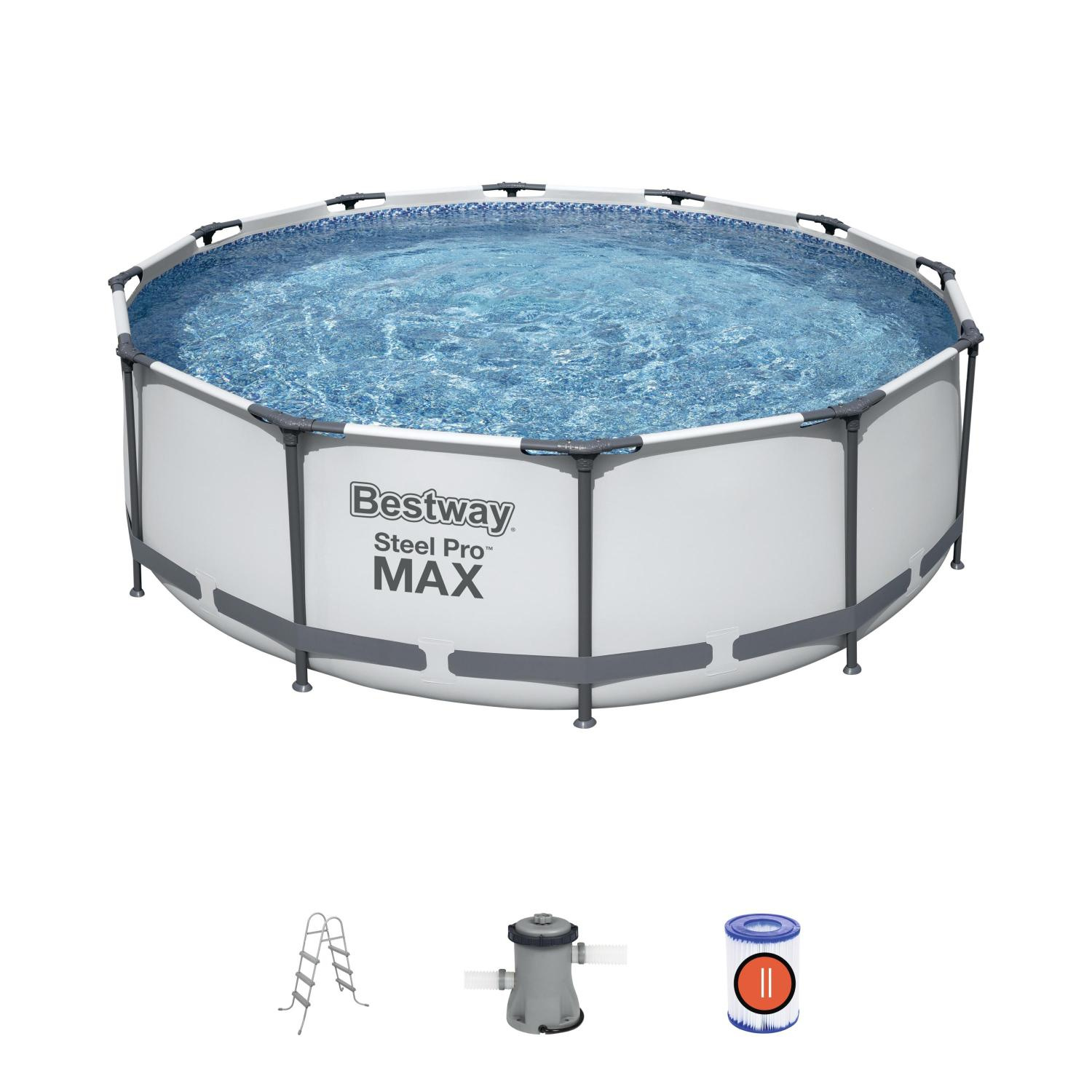 Каркасный бассейн Bestway Steel Pro Max  56418 BW (белый)