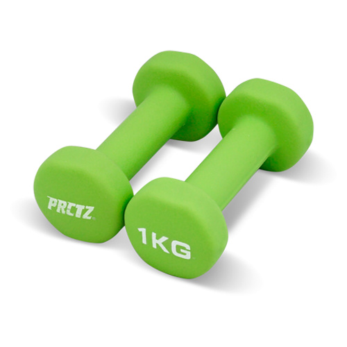 неопреновая 1 кг зеленая в СПб по цене 590 ₽ в категории гантели для фитнеса PRCTZ