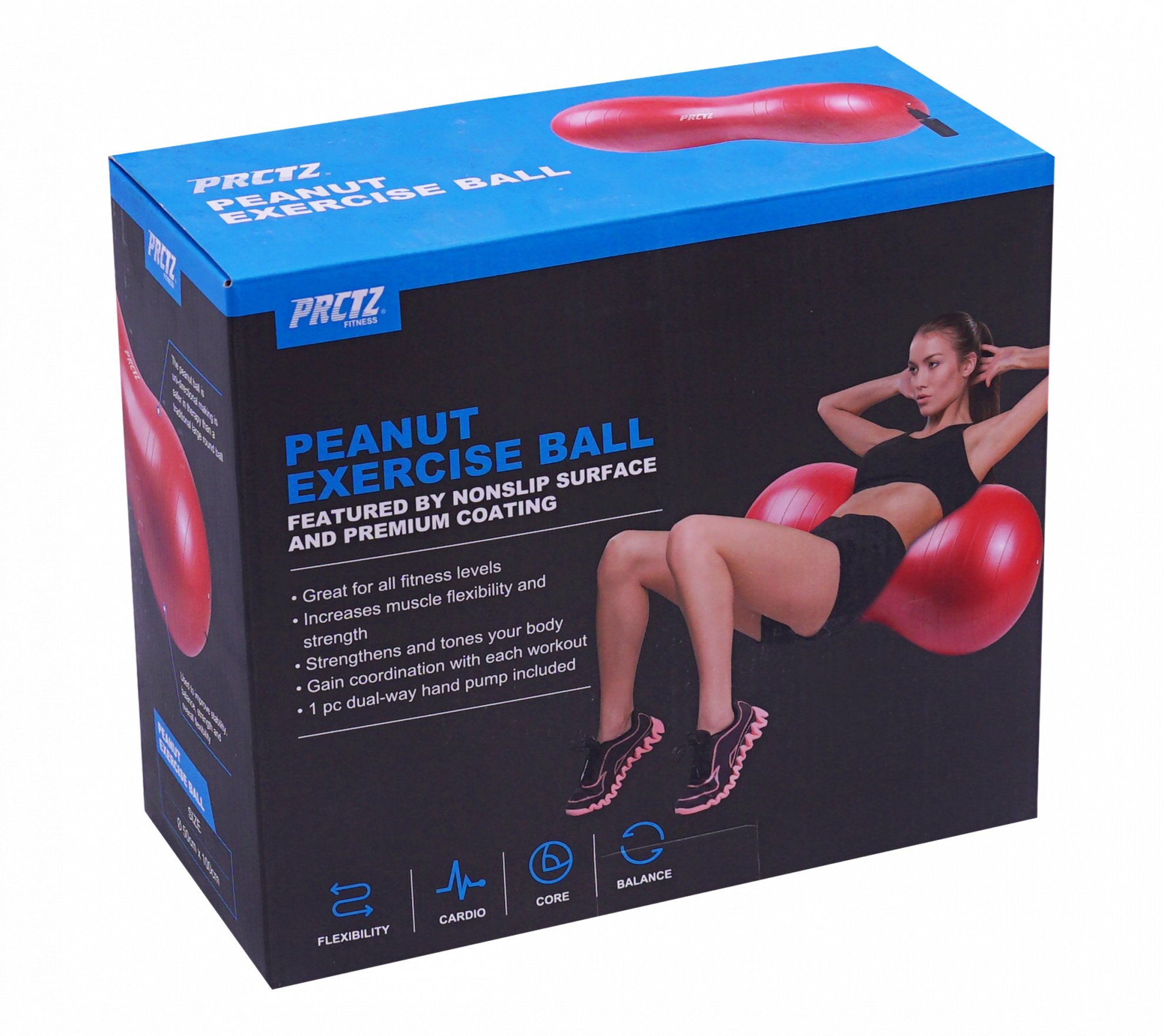Ролик для йоги и пилатеса PRCTZ Peanut Exercise Ball 50х100 см