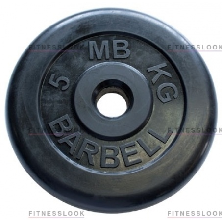 Диск для штанги MB Barbell черный - 30 мм - 5 кг