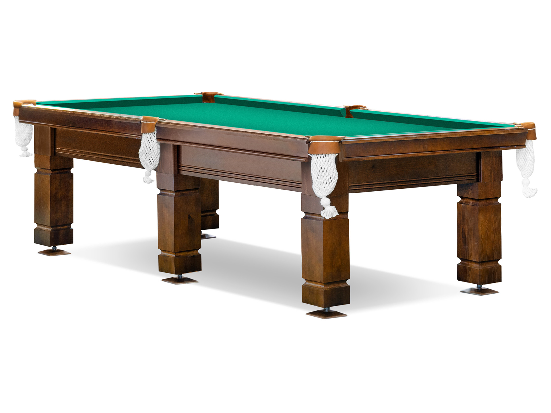 Бильярдный стол для русской пирамиды Weekend Billiard ’’Hardy’’ (10 футов, 6 ног, 25мм камень) коричневый, борта ясень