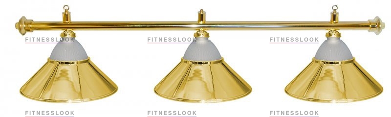 Weekend Лампа на три плафона «Jazz» (золотистая штанга, золотистый плафон D38см) из каталога ламп/светильников на три плафона в Санкт-Петербурге по цене 11827 ₽