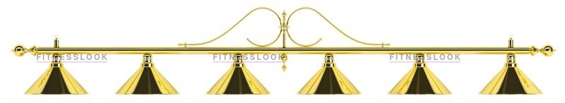 Weekend Лампа на шесть плафонов «Classic» (витая золотистая штанга, золотистый плафон D35см) из каталога ламп/светильников на шесть плафонов в Санкт-Петербурге по цене 18320 ₽