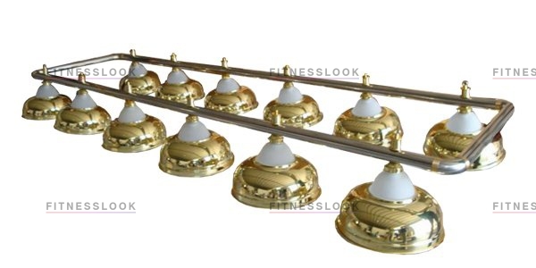 Weekend Лампа на двенадцать плафонов «Crown» (серебристая штанга, золотистый плафон D38см) из каталога ламп/светильников на двенадцать плафонов в Санкт-Петербурге по цене 40538 ₽