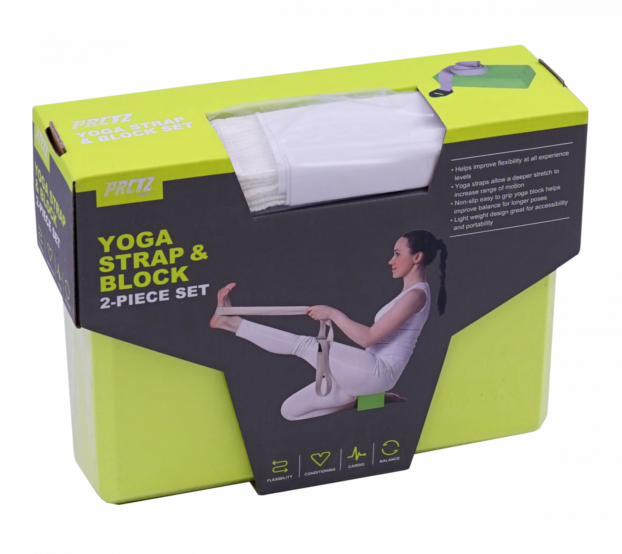 Блок для йоги PRCTZ в комплекте с ремнем Yoga Star&Block 2-piece Set