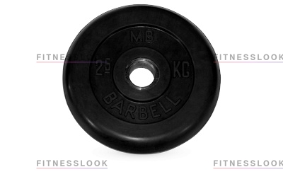 MB Barbell черный - 26 мм - 2.5 кг из каталога дисков для штанги с посадочным диаметром 26 мм.  в Санкт-Петербурге по цене 1260 ₽