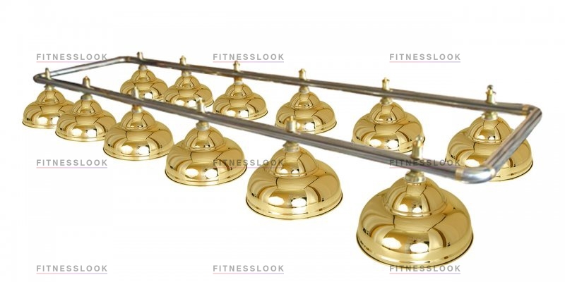 Weekend Лампа на двенадцать плафонов «Ravena» (серебристая штанга, золотой плафон D38см) из каталога ламп/светильников на двенадцать плафонов в Санкт-Петербурге по цене 40883 ₽
