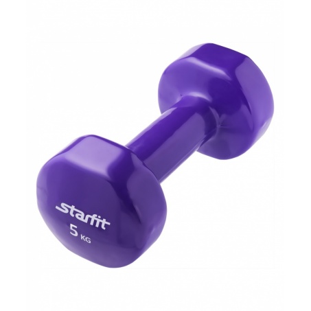 Гантель для фитнеса StarFit виниловая, 5 кг., фиолетовая