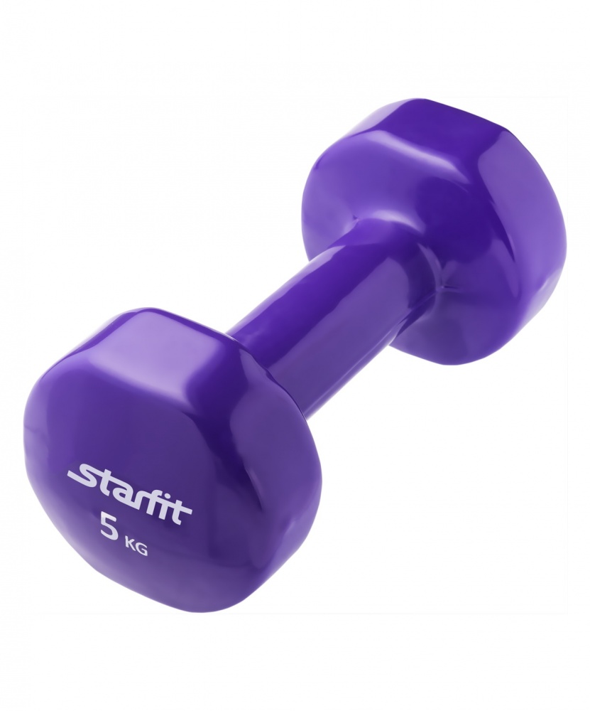 Гантель для фитнеса StarFit виниловая, 5 кг., фиолетовая